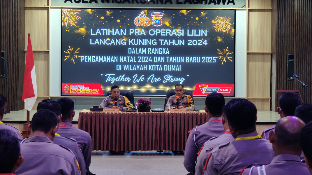 Polres Dumai Mengelar Latihan Pra Operasi Lilin Lancang Kuning 2024.