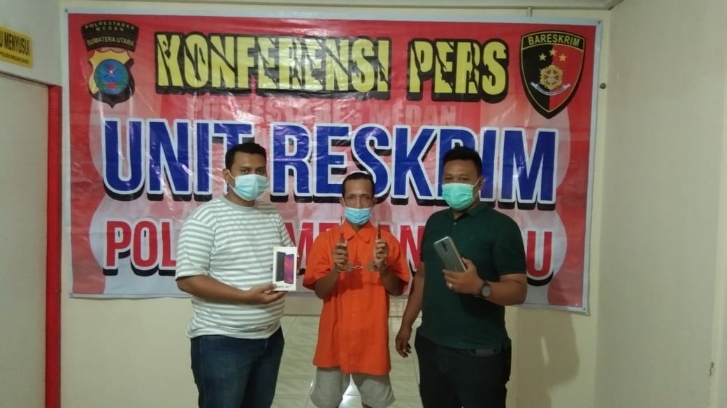 Tekab Polsek Medan Baru Tangkap Pelaku Pencuri HP dan Note Book