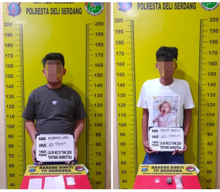 Polresta Deli Serdang Bekuk Dua Pengedar Sabu di Pagar Merbau, BB Capai 25,73 Gram