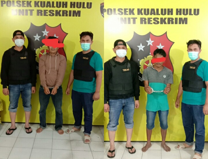 Tim Sat Reskrim Polsek Kualuh Hulu amankan lima orang pelaku tindak pidana penyalah gunaan  Narkotik