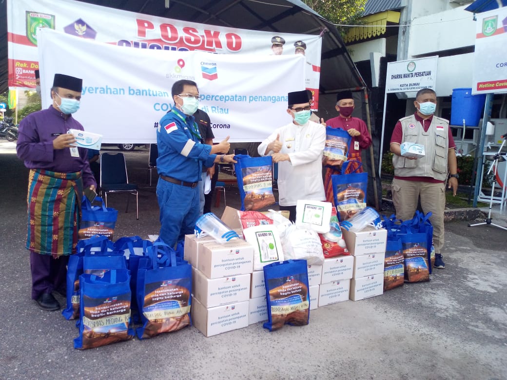PT Chevron Pasific Indonesia (CPI) Dumai Berikan Bantuan kepada Posko Gugus Tugas Covid-19kota Dumai