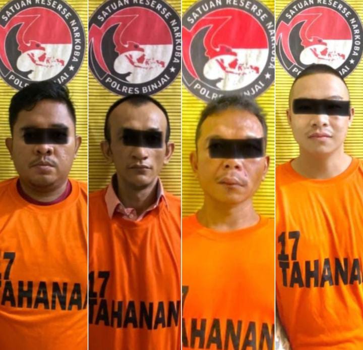 Sat Narkoba Polres Binjai Sikat 4 Pria Diduga Bandar Narkoba