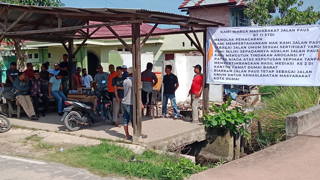 Warga Resah, Jalan Ditutup PT. Patra Niaga Dumai.