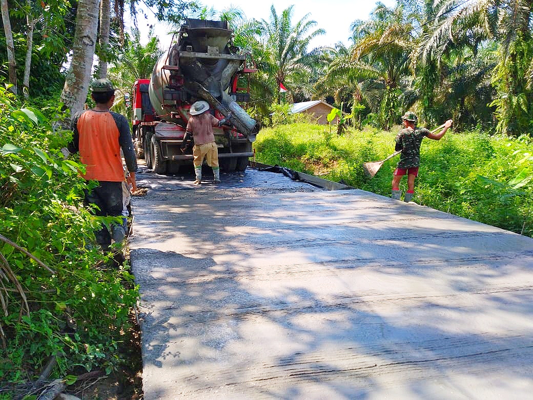 Kabar Baik, Pengecoran Jalan TMMD Kodim 0204/DS Tinggal 277 Meter Lagi