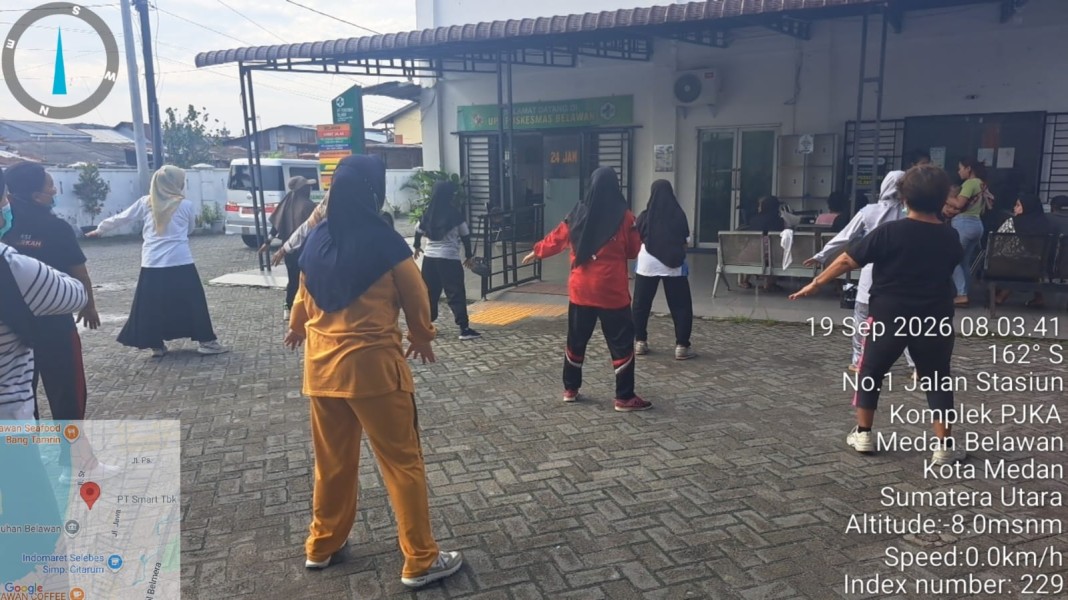 Wujud Nyata Hidup Sehat UPT Puskesmas Belawan Rutin Gelar Senam Prolanis Bersama Pasien Kronis
