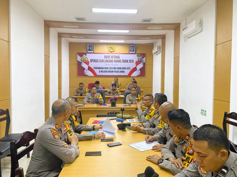 Kesiapan Pelaksanaan Operasi Lilin Lancang Kuning Polres  Dumai Rapat Internal