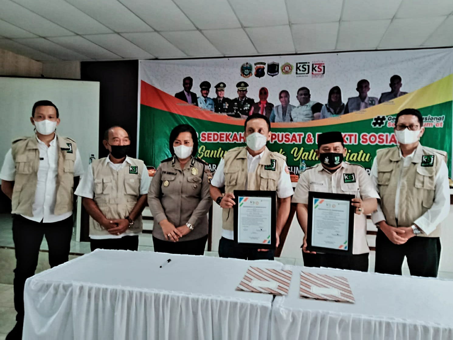 Ketua Dewan Pembina KSJ, Walikota Dan Kapolres Binjai Saksikan  MoU KSJ  Dengan   Karang Taruna