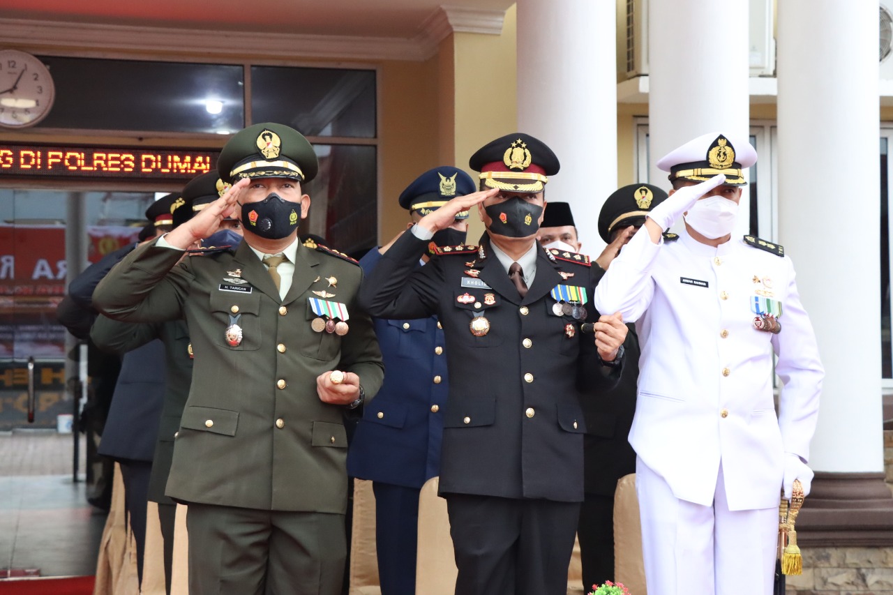 Polres Dumai Ikuti Peringatan HUT Bhayangkara ke -76 Secara Virtual