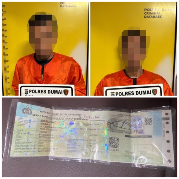 Satreskrim Polres Dumai Ringkus 2 Pelaku Curanmor, Honda Scoopy Senilai Rp25 Juta Diamankan