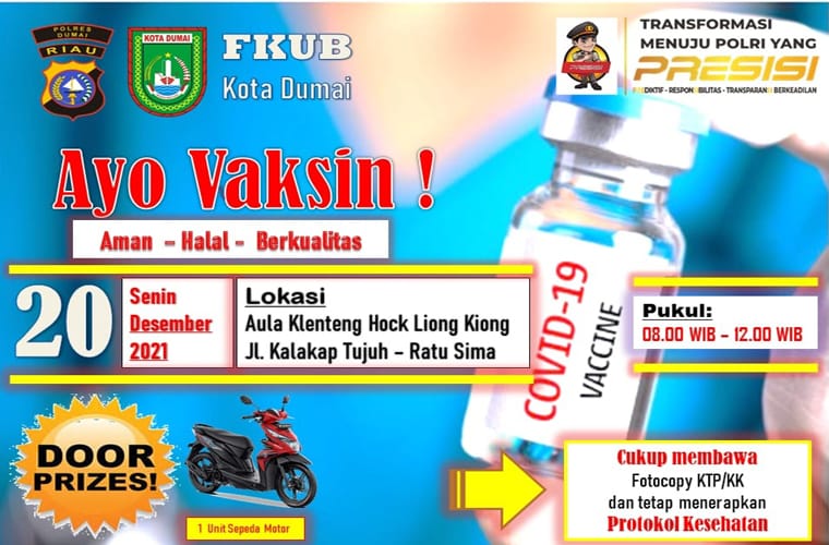 Polres Dumai Bersama Instansi Terkait Terus Lakukan Vaksinasi Siang Dan Malam Di Sejumlah Titik