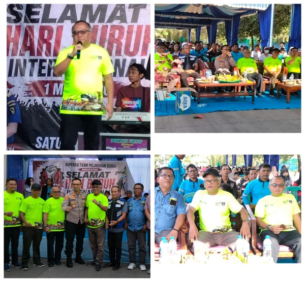 PERINGATAN HARI BURUH INTERNASIONAL di Buka Secara Resmi Oleh Kepala KSOP Dumai Capt.Diaz Saputra