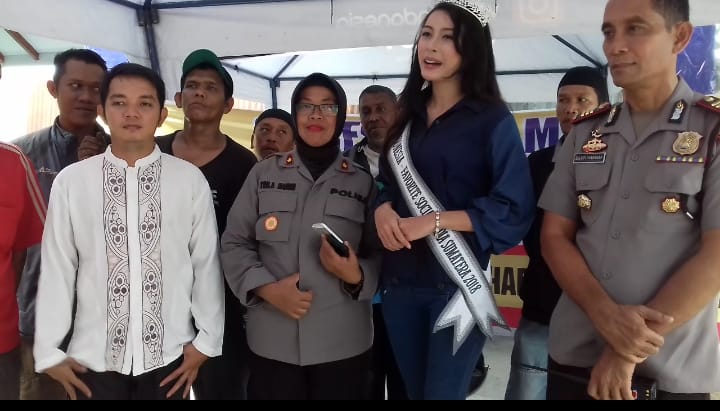 Putri Kepulauan Indonesia 2018 Hadir dalam Acara Sambut HUT Polwan Ke-73 Polsek Helvetia