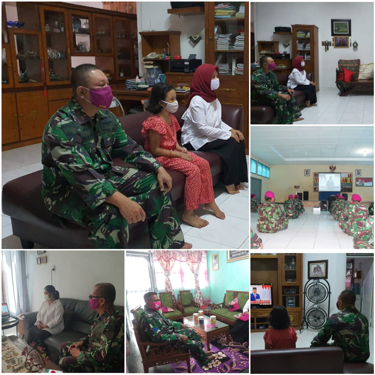 Prajurit Yonmarhanlan I Peringati Hari Lahir Pancasila Lalui Teleconferensi Kanal YouTube