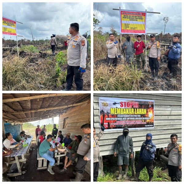 Kapolsek Sungai Sembilan  IPTU APRIADI, S.H., M.H. Pimpin  Langsung Sosialisasi Dan  Pemasangan Himbauan Pencegahan Karhutla