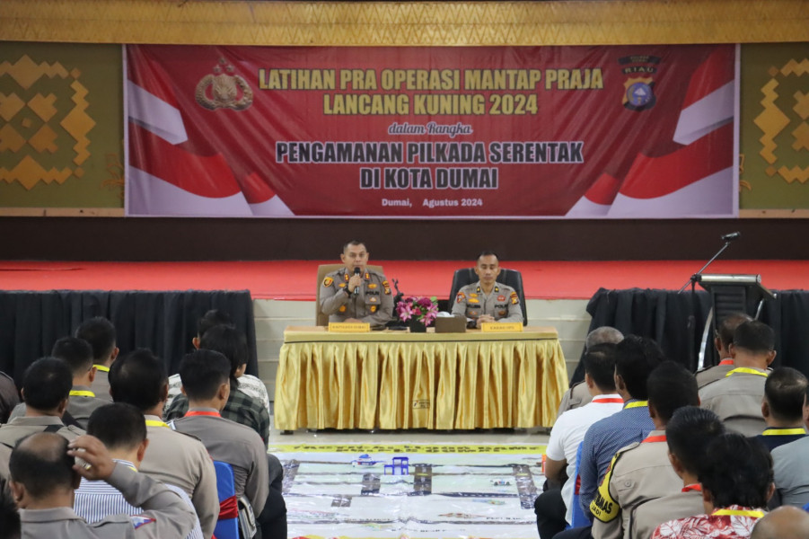 Polres Kota Dumai menggelar pelaksanaan Gladi Posko dan Tactical Floor Game