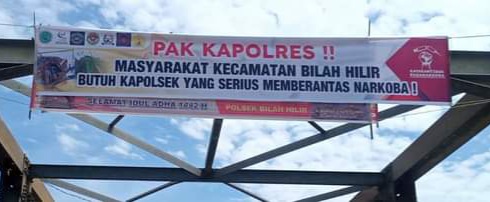 Beberapa Organisasi di Bilah Hilir naikkan sepanduk mengecam lemahnya pemberantasan Narkoba