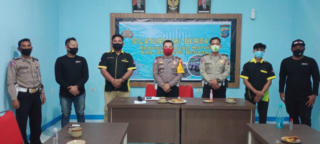 Sat Lantas Polres Sergai bersama Club Motor Sosialisasi Cegah Covid-19