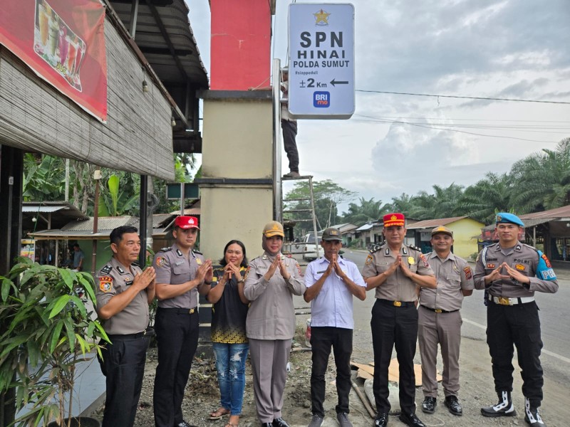 KA SPN Hinai Apresiasi Kepedulian BRI Stabat Pasang Pylon Penunjuk Arah SPN Polda Sumut