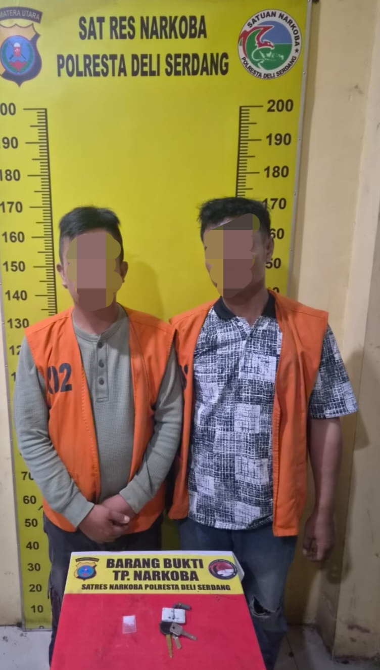 Simpan Shabu di Kantong Celana, 2 Warga Sergai Ditangkap Sat Narkoba Polresta Deli Serdang,