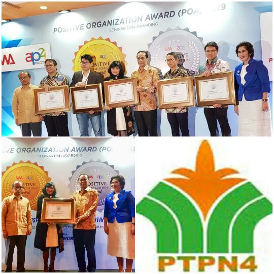 PTPN IV Raih Penghargaan Positive Organization Award 2019