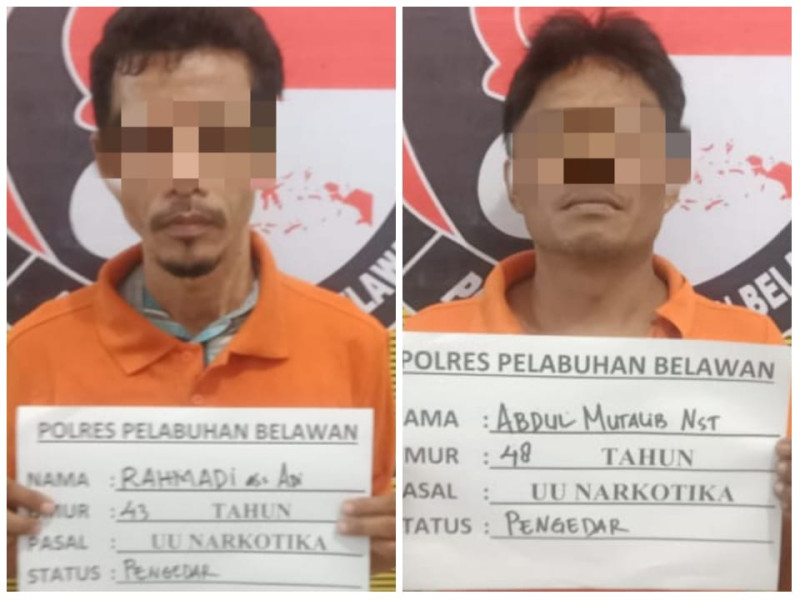 Sat Narkoba Polres Pelabuhan Belawan Tangkap Dua Pengedar Narkoba di Tanjung Mulia