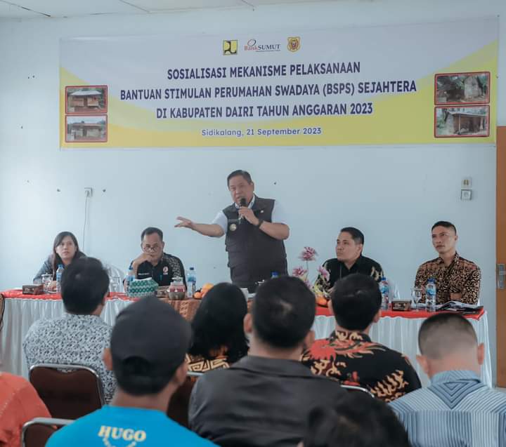 Sosialisasi Bedah Rumah 100 Unit, Bupati Dairi: Pemerintah Terus Upaya Beri Perhatian ke Masyarakat