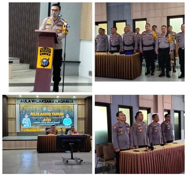 Kapolres Dumai Serta Jajaran Adakan Pres Rilis Memaparkan Capaian Kinerja Ahir Tahun 2025