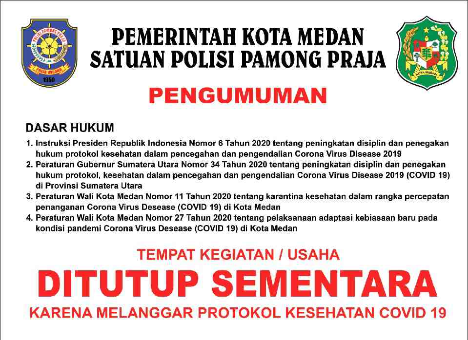 Siap Tindak Pelaku Usaha Langgar Protokol Kesehatan