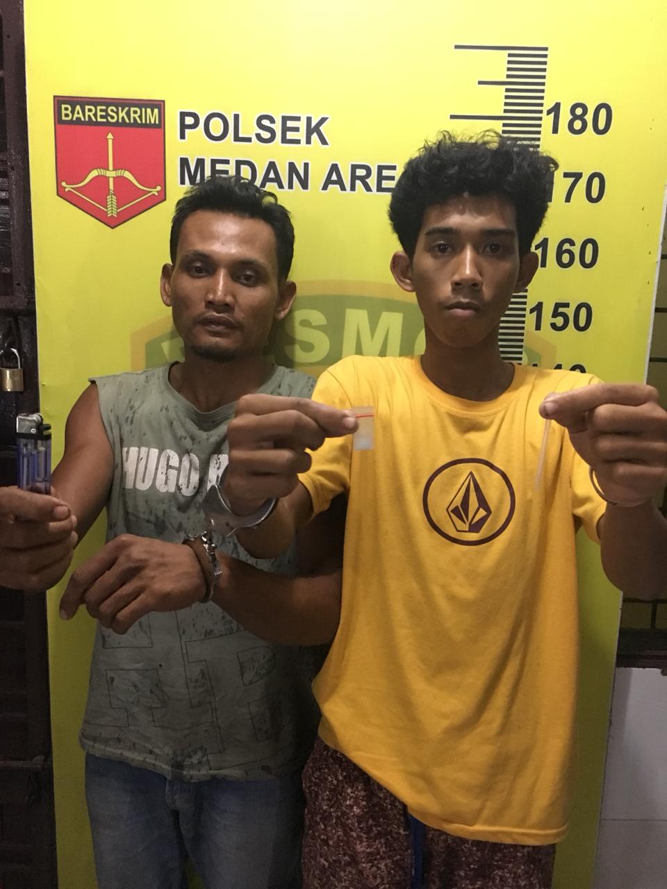 Isap Sabu, Dua Pria Warga Jermal 1 Diboyong Polsek Medan Area