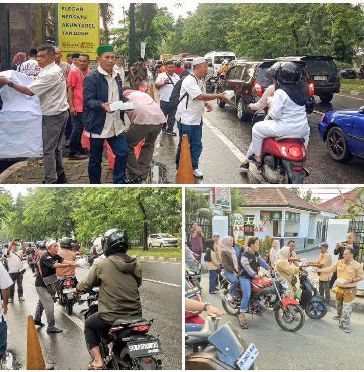 Forwaka Sumut dan Forwaka Kabupaten/Kota Bagi Takjil Serentak ke Pengguna Jalan, Wujud Kepedulian Insan Pers