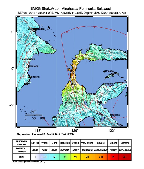 Usai Gempa, Tsunami Terjang Palu Sulawesi Tengah