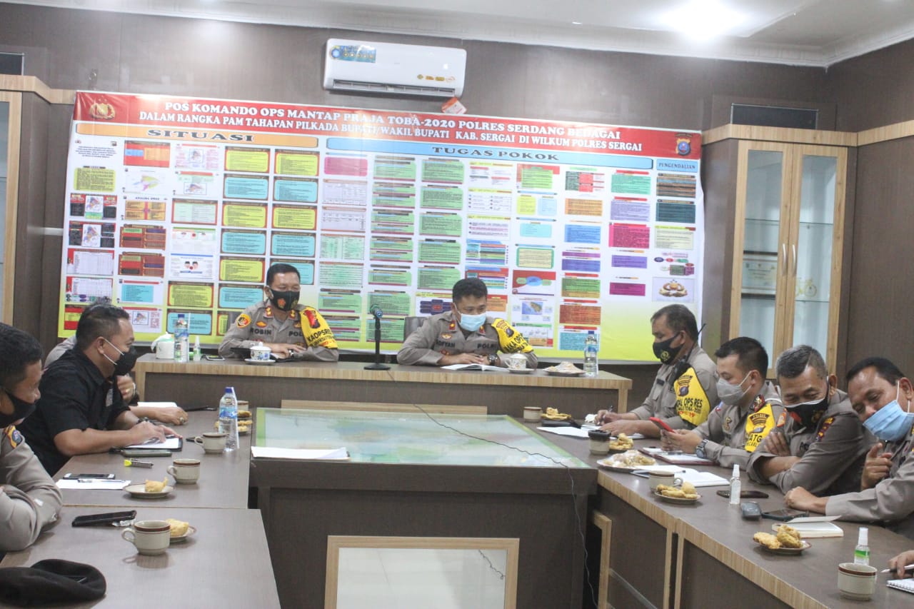 Kapolres Sergai Hadiri Video Conference Ops Aman Nusa II 