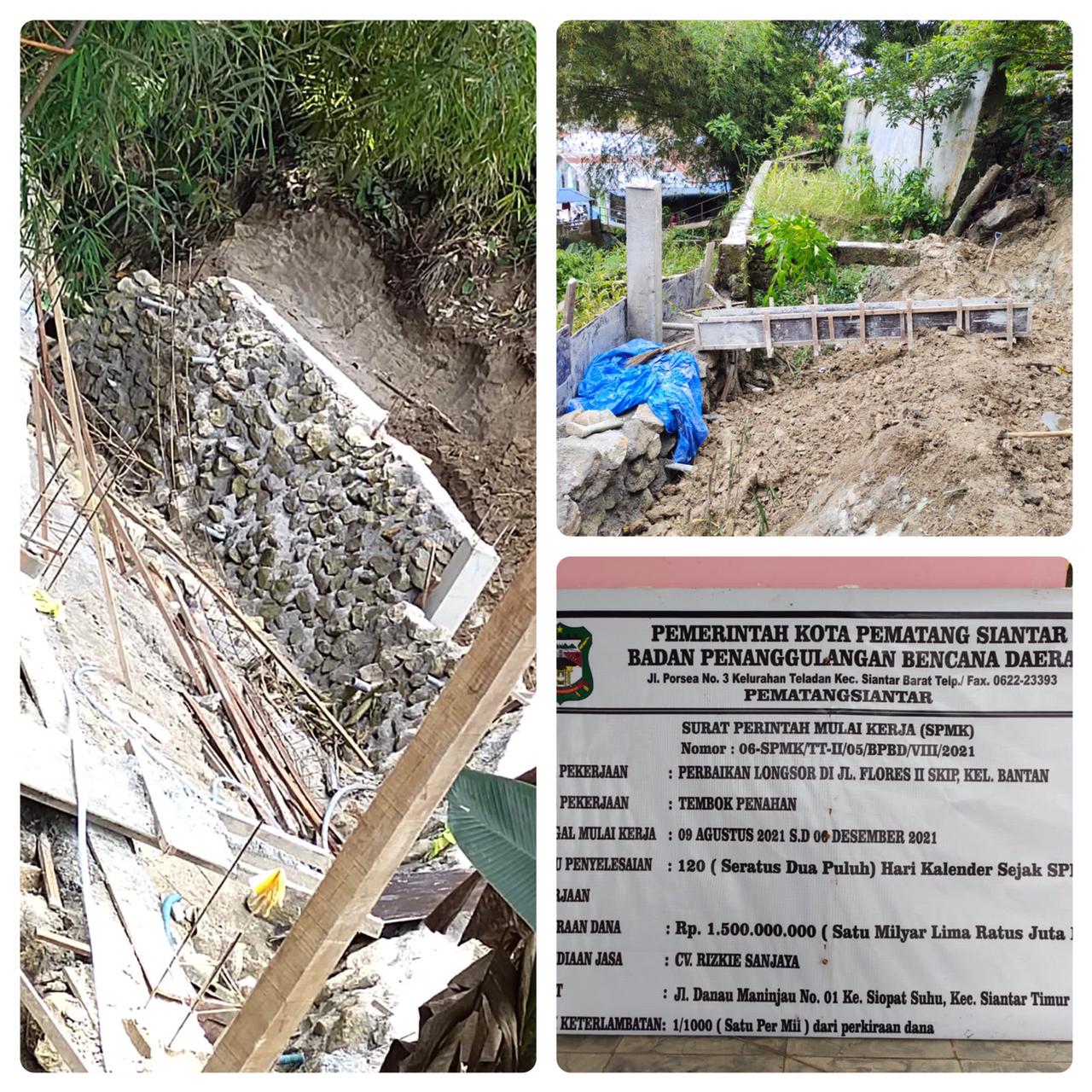 Pengerjaan Tembok Penahan di Kelurahan Banjar Rp 1.5 M Lamban dan Kwalitasnya Diragukan