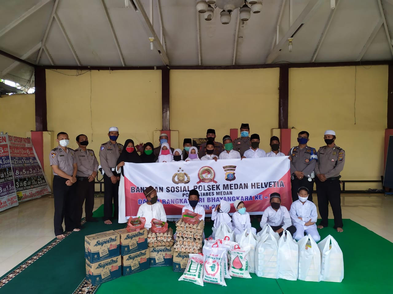 Polsek Helvetia Berikan Santunan dan Panjatkan Do’a bersama Anak Yatim Piatu