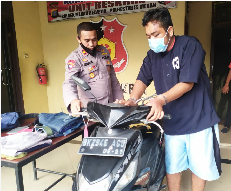 Terjatuh Rampas Hp, Penjambret Ditangkap Polsek Medan Helvetia