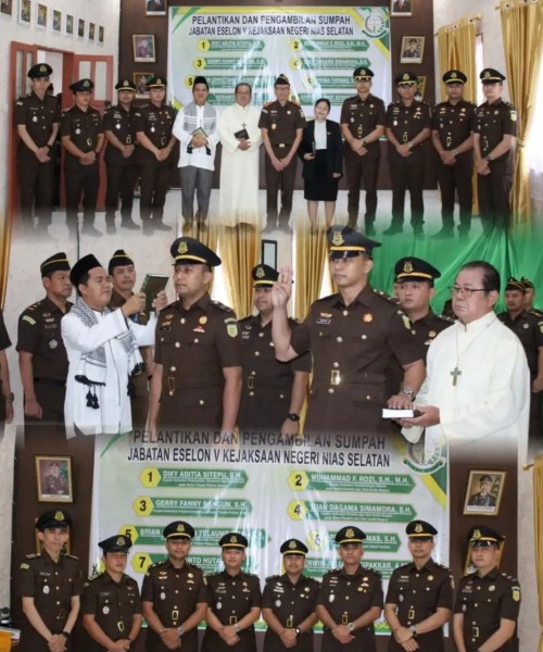 Kajari Imam Fauzi.SH Lantik 8 Pejabat Eselon V di Lingkungan Kejari Nias Selatan