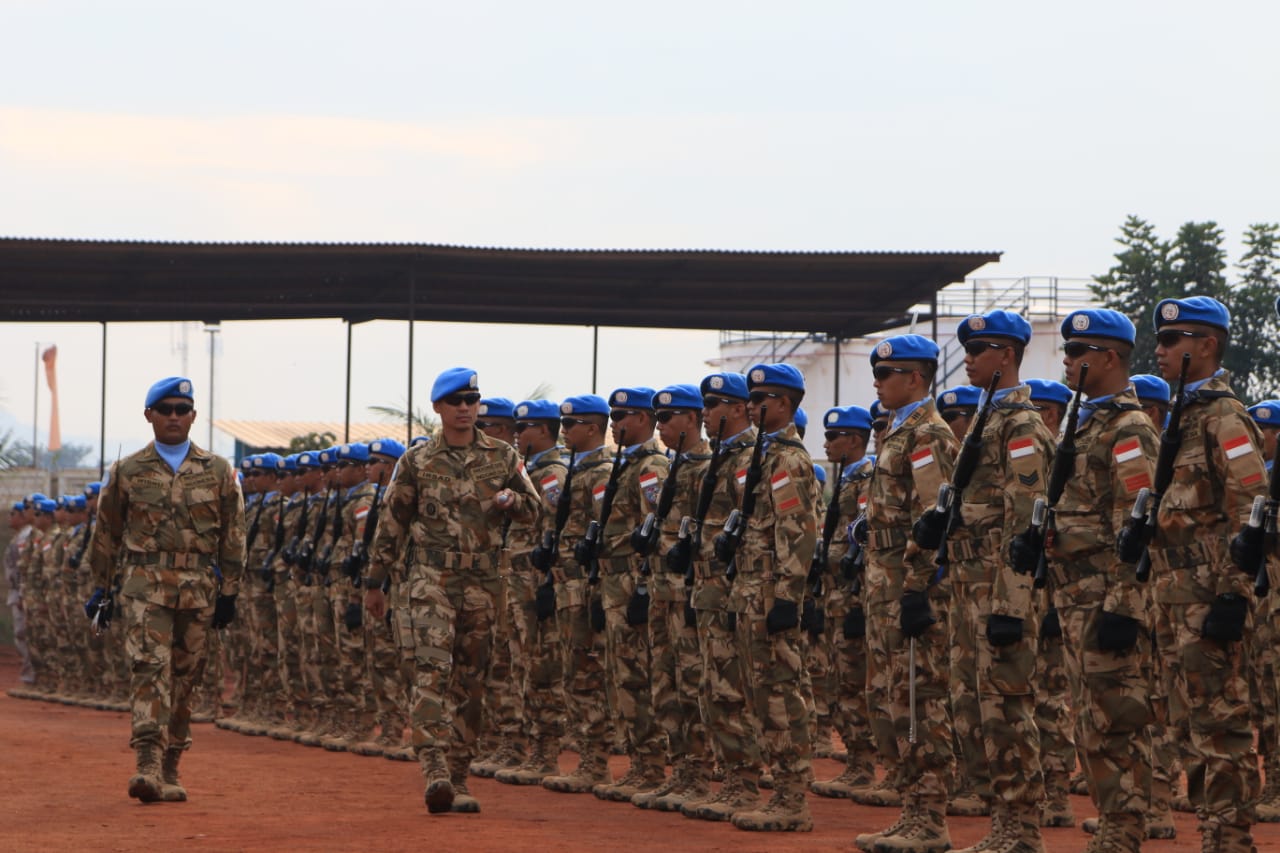 Pasukan Garuda Kizi TNI Peringati HUT Ke-74 di Afrika Tengah