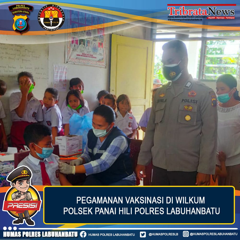 Kapolsek Panai Hilir Monitoring Pelaksanaan Vaksinasi Dosis 1,2 dan 3