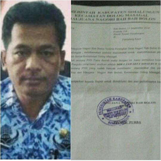 Tidak Berpotensi Dukung Jagoan Caleg, Kepala BKD Simalungun Tolak Pj Penghulu Rekomendasi Camat 