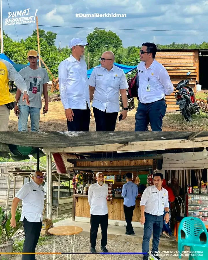 Walikota Pasal Tinjau Pembangunan Jembatan Duplikat atau Replika Sungai Masjid Kota Dumai