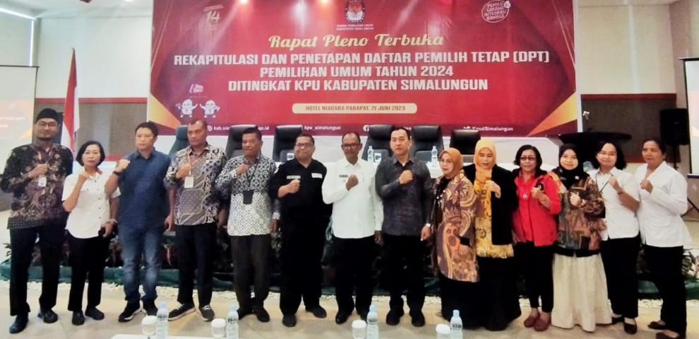 KPU Tetapkan DPT Pemilu Tahun 2024 Kabupaten Simalungun sebanyak 743.271