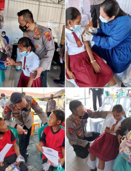 Kapolresta Deli Serdang Tinjau Gerai Vaksin Di Polsek Tanjung Morawa