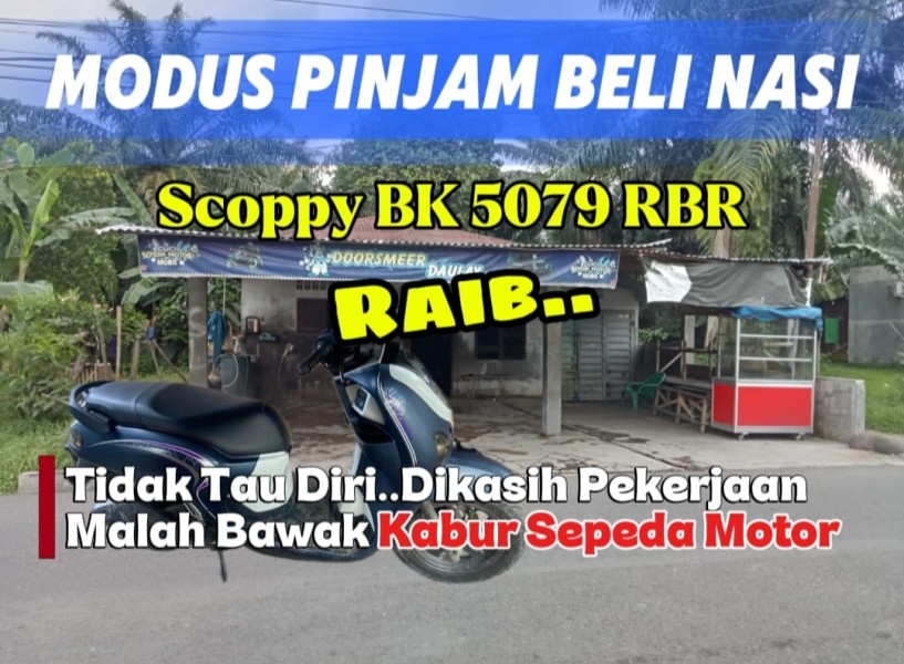 Tidak Tau Diri, Dikasih Pekerjaan Malah Bawak Kabur Sepedamotor