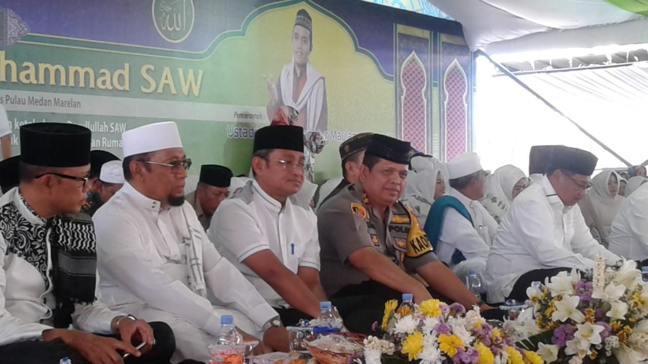 Kapolres Pelabuhan Belawan Hadiri Acara Peringatan Maulid Nabi Muhammad SAW 1440 H Pemko Medan