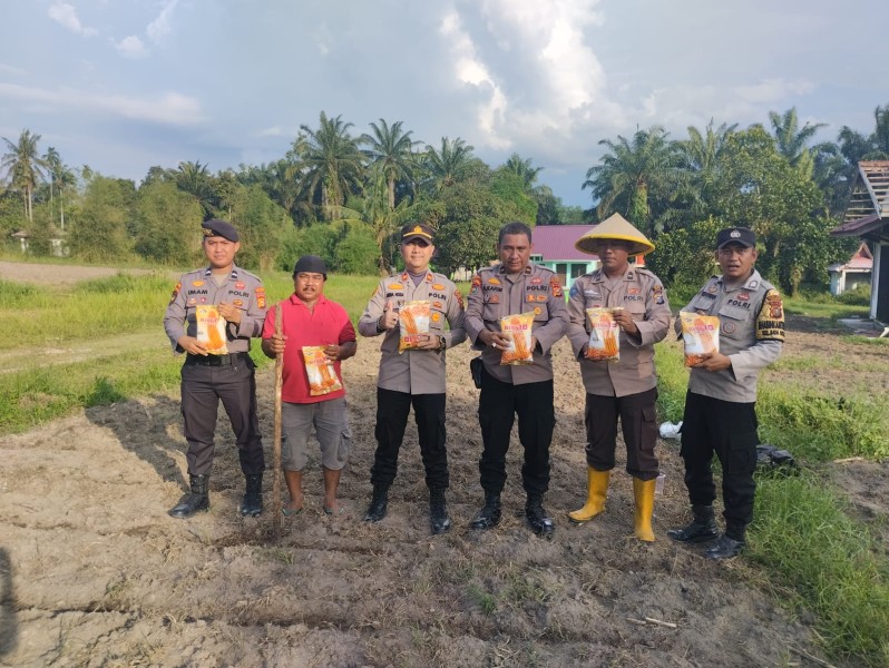 Polsek Bukit Kapur Melaksanakan Kegiatan Penanaman Jagung Pipil Dilahan Seluas 1Hektar