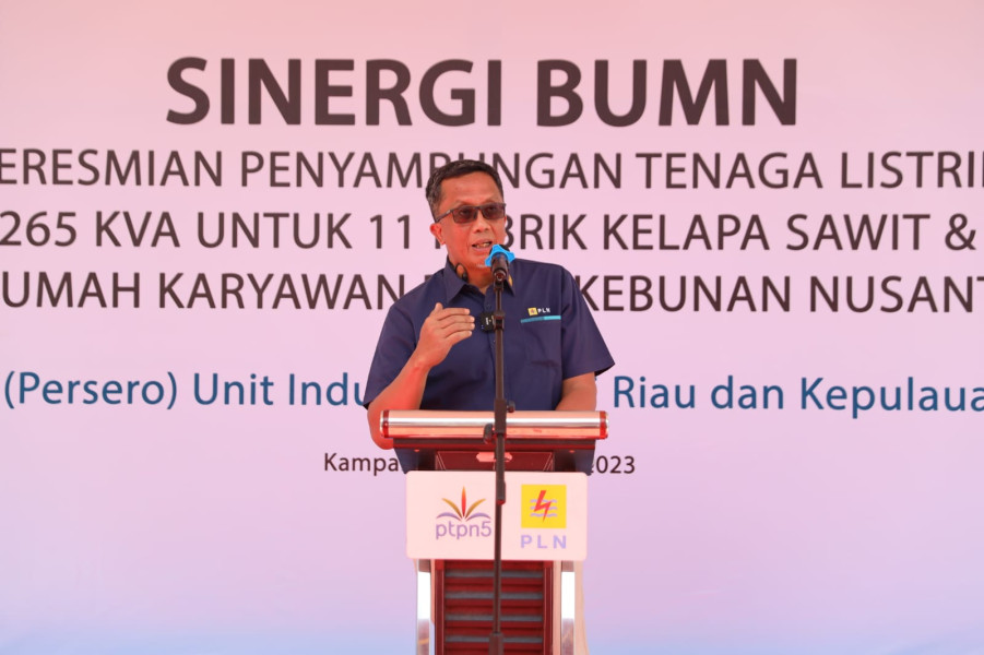 PLN menghadirkan layanan kelistrikan dengan total daya 15.945 kVA di 11 PKS dan 2.755 rumah karyawan