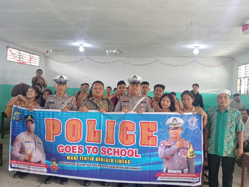 Sat Lantas Belawan Gelar Police Goes to School di Yayasan Perguruan Nurani Belawan