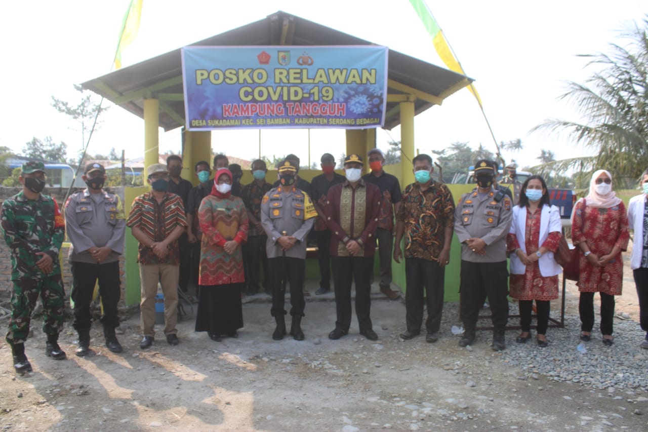 Resmikan Kampung Tangguh Desa Suka Damai, Kapolres Sergai Sosialisasikan program PPKM Skala Mikro