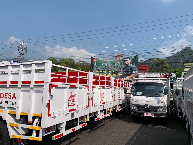 Sebanyak 53 Unit Truk Operasional Koperasi Merah Putih Tiba Di wilayah Kodim Wonogiri