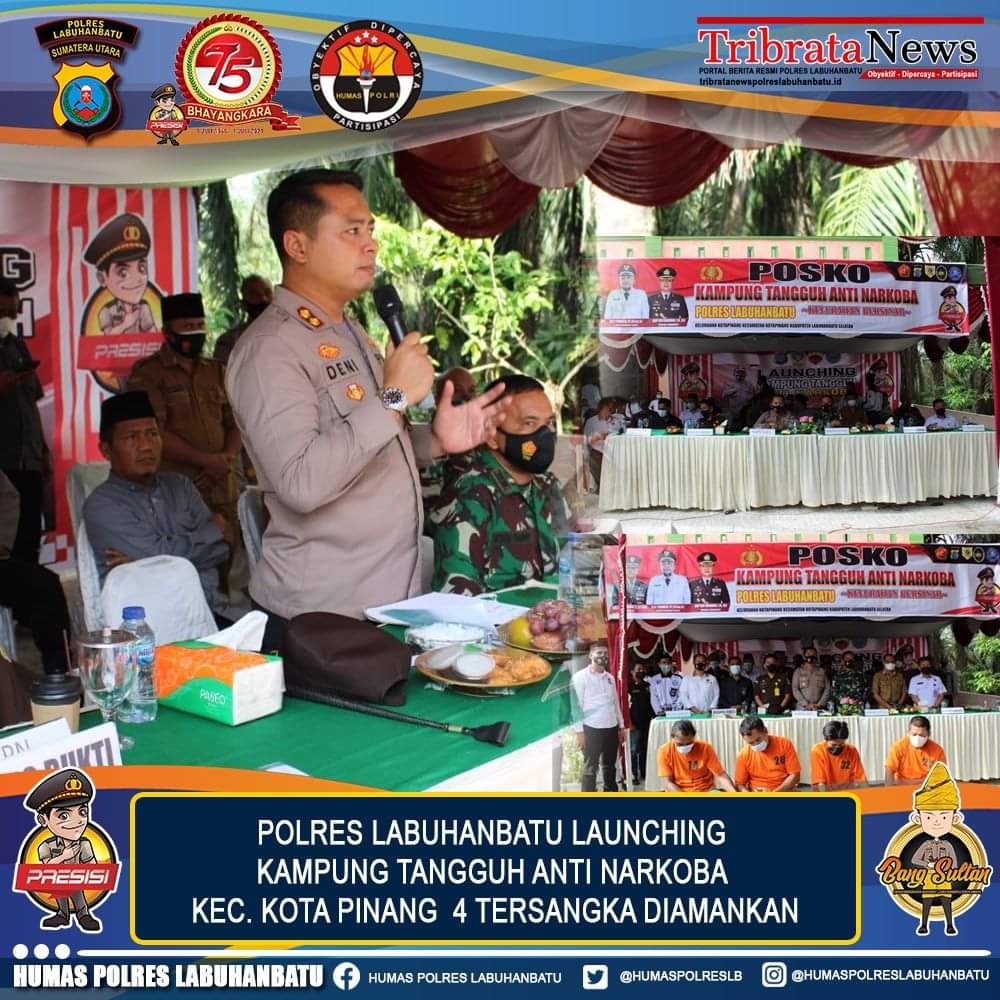 Kampung Tangguh Anti Narkoba Kecamatan Kotapinang dilaunching Polres Labuhanbatu